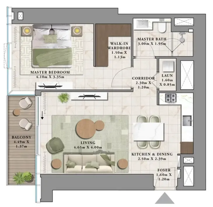 1 bedroom layout