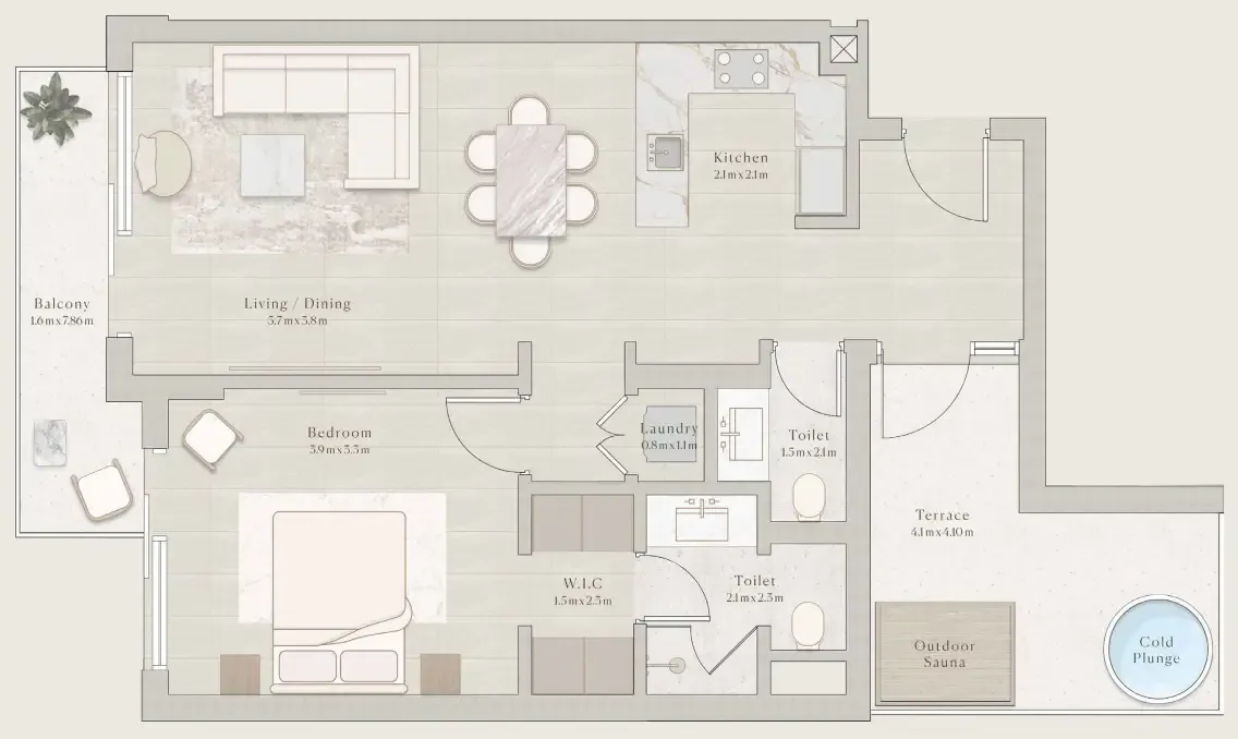 1 bedroom layout