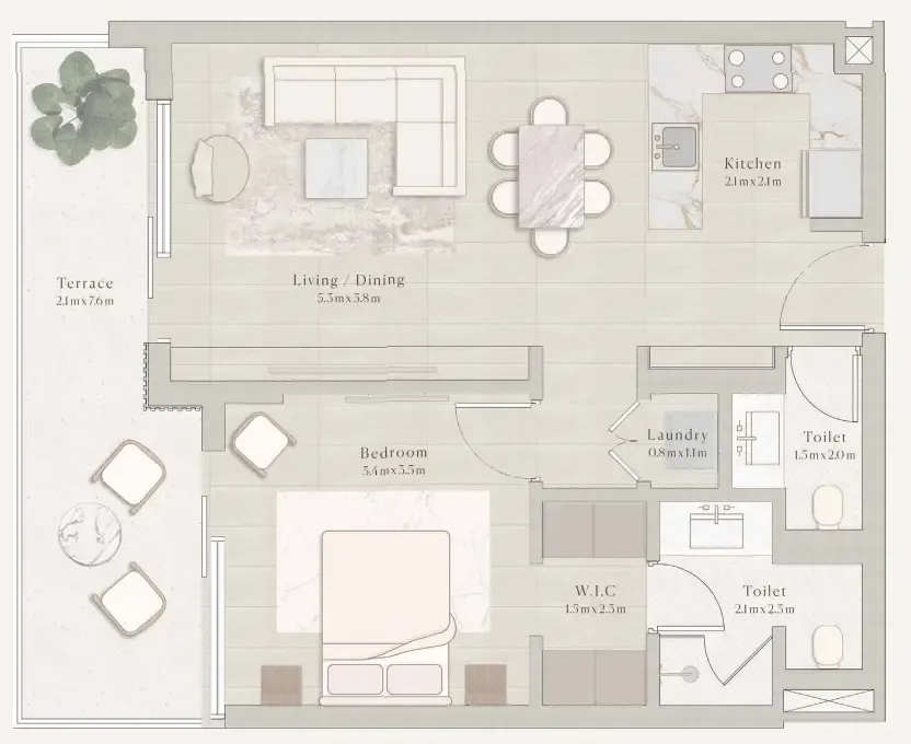 1 bedroom layout