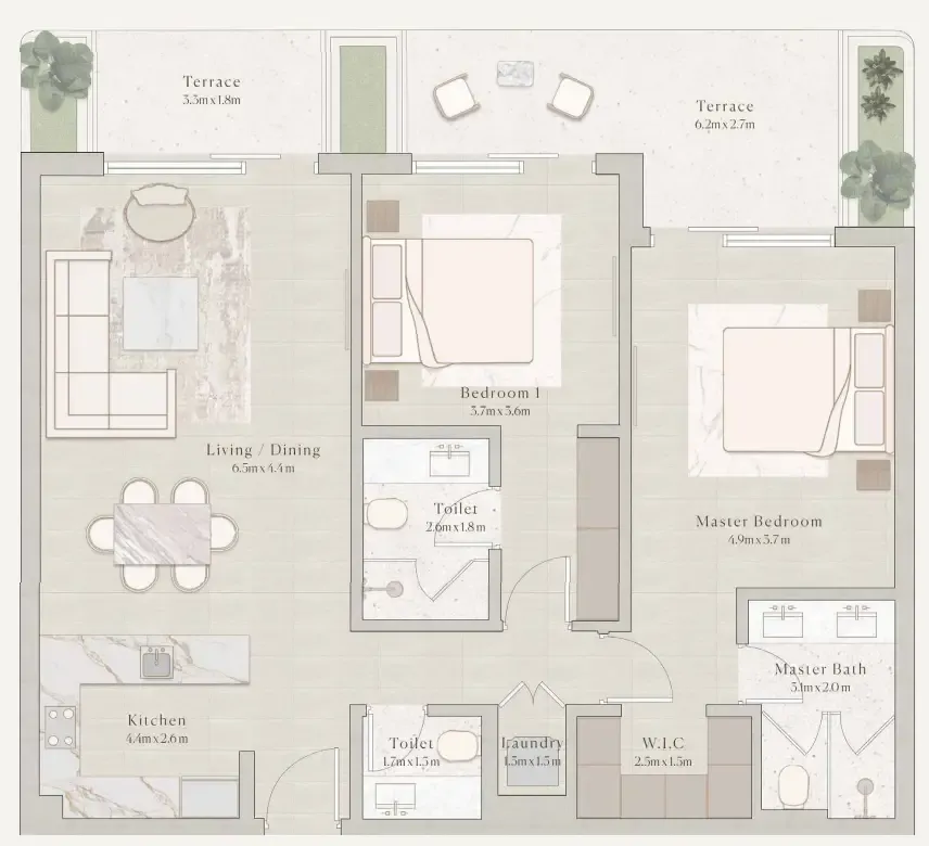 2 bedroom layout