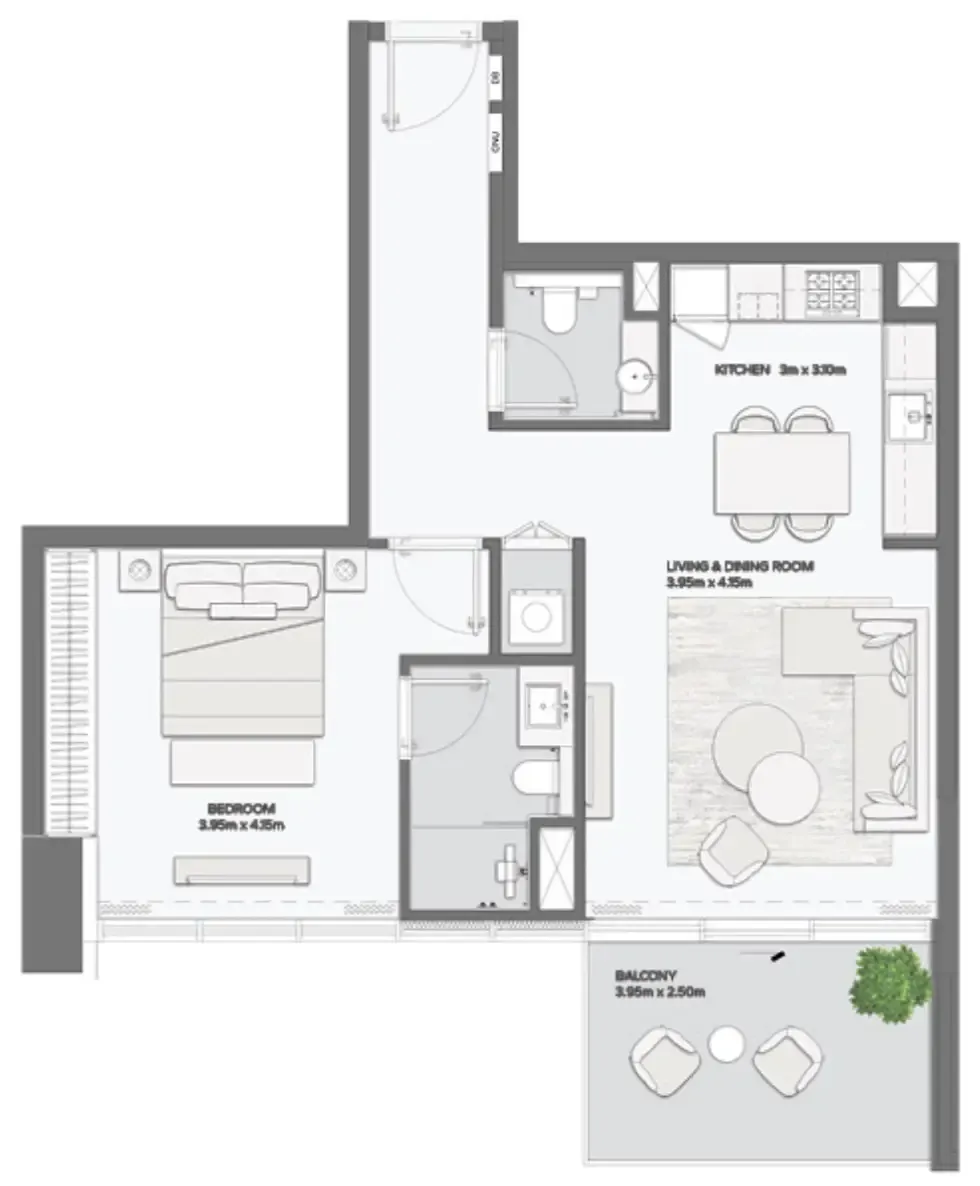 1 bedroom layout