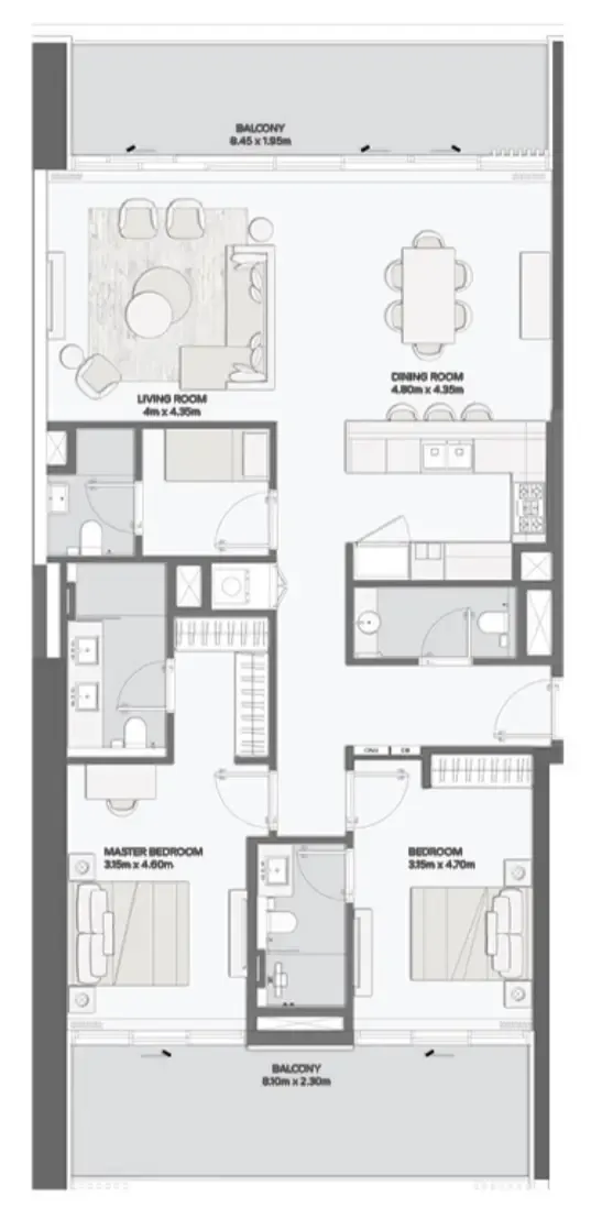 2 bedroom layout