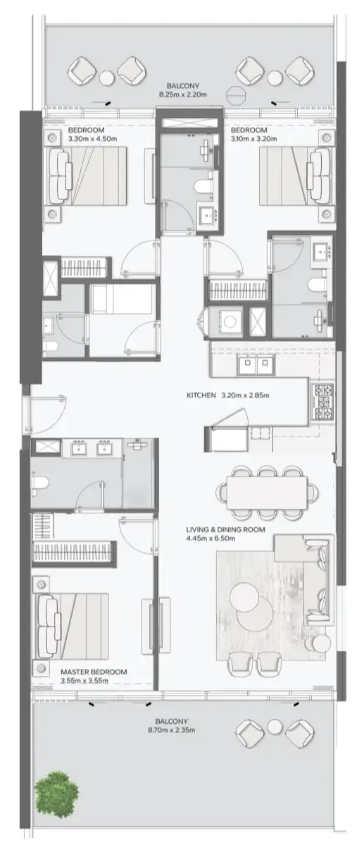 3 bedroom layout