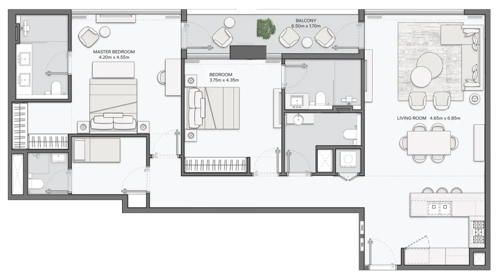2 bedroom layout