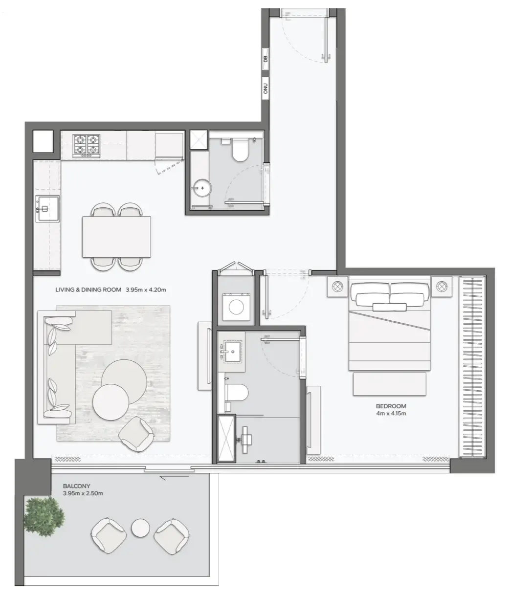 1 bedroom layout