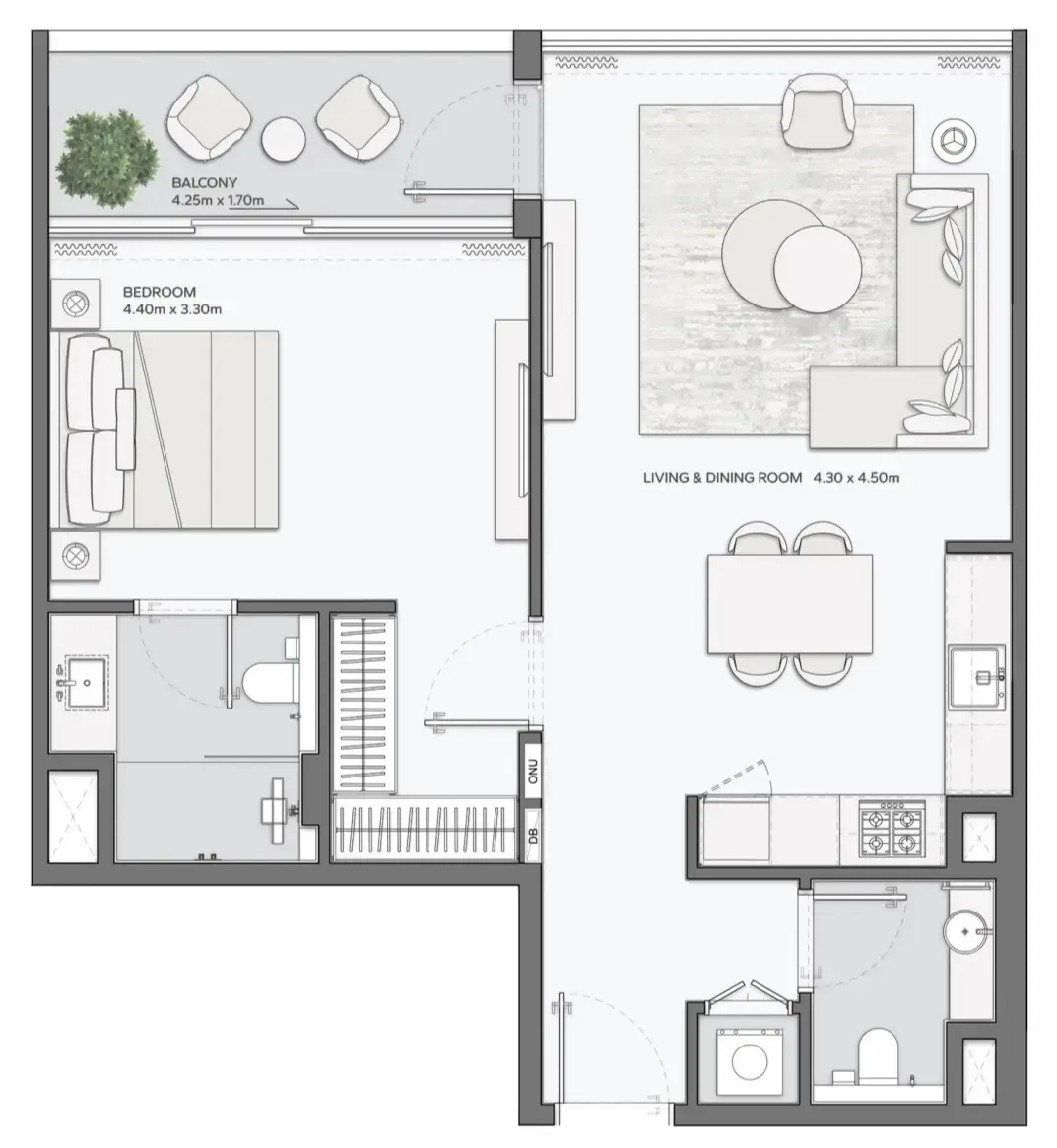 1 bedroom layout