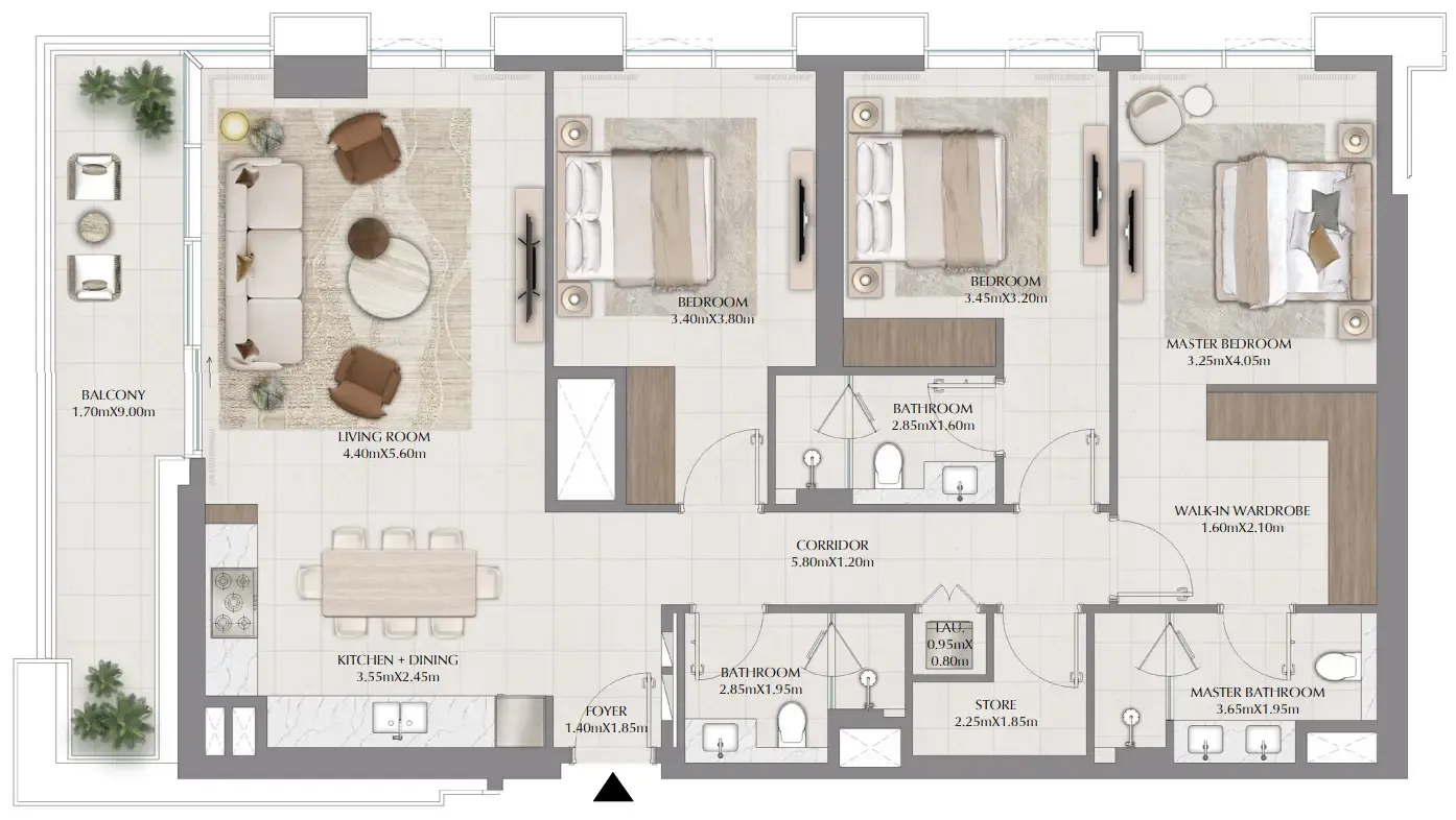 3 bedroom layout