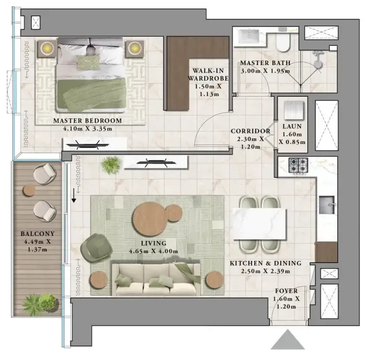 1 bedroom layout