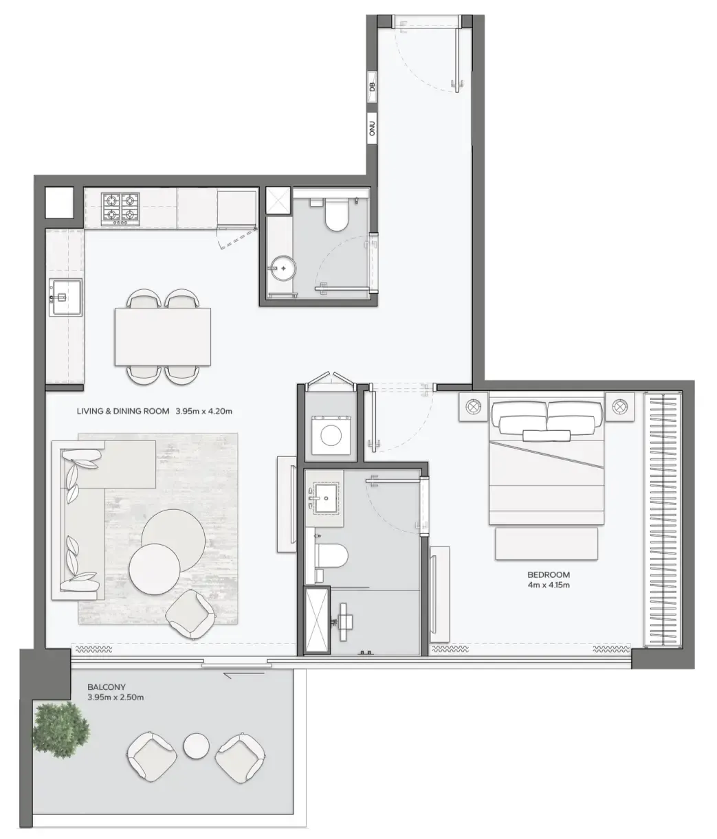 1 bedroom layout