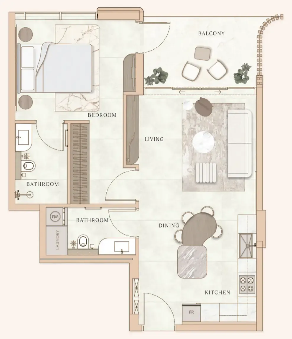1 bedroom layout