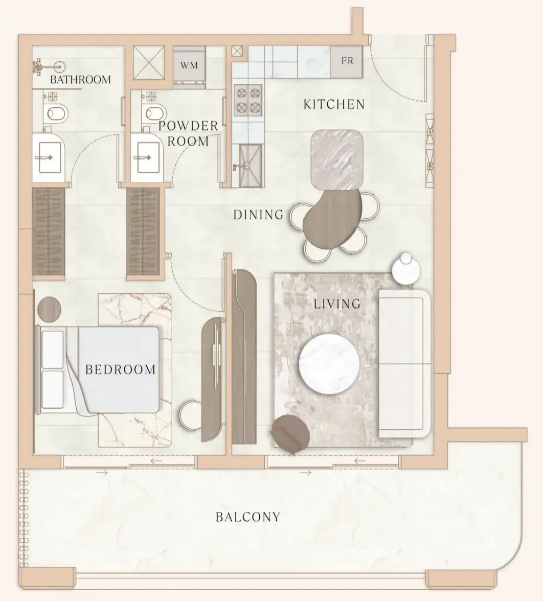 1 bedroom layout