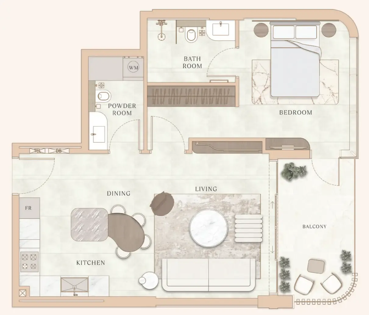 1 bedroom layout