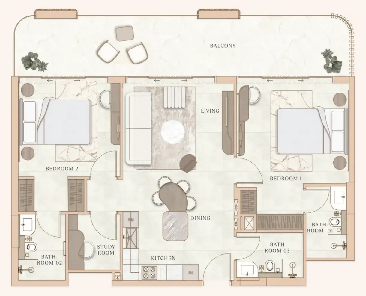 2 bedroom layout