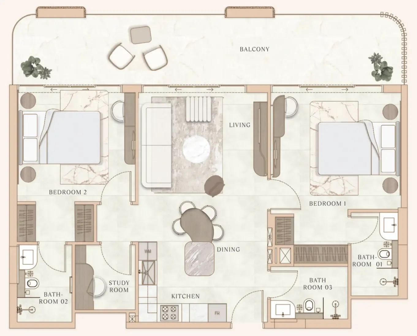 2 bedroom layout