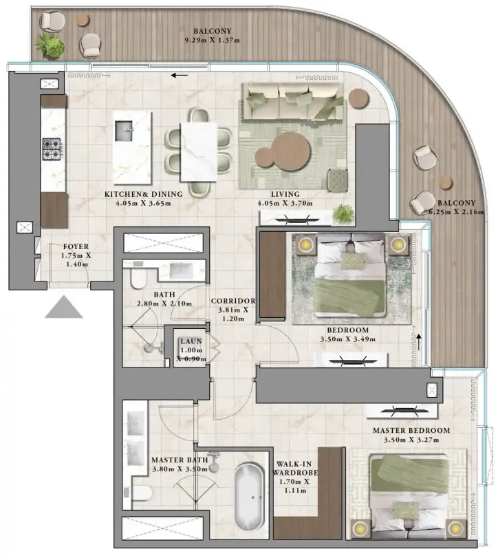 2 bedroom layout
