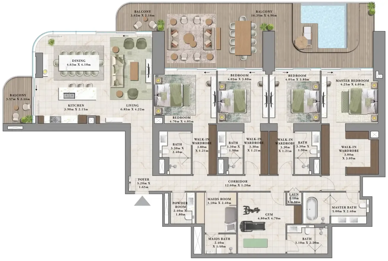 4 bedroom layout