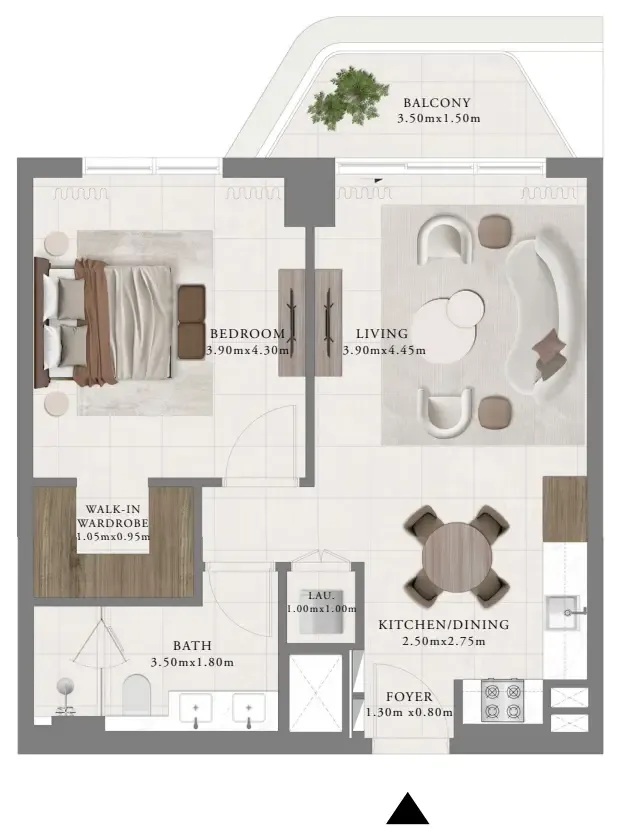 1 bedroom layout
