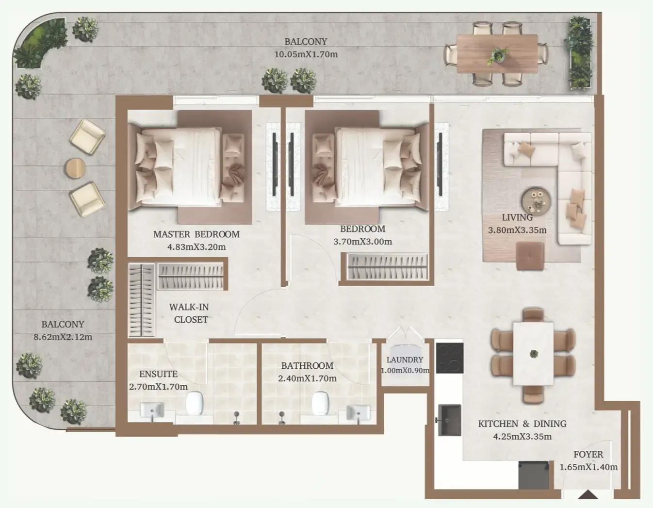 2 bedroom layout