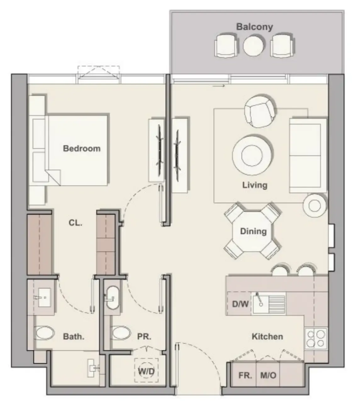 1 bedroom layout