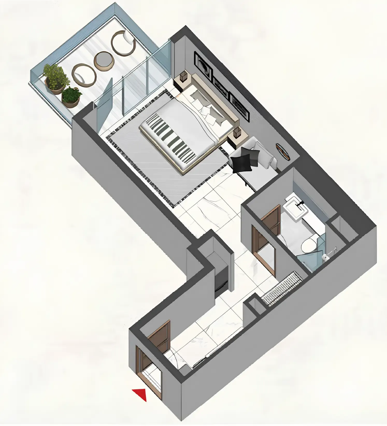 0 bedroom layout