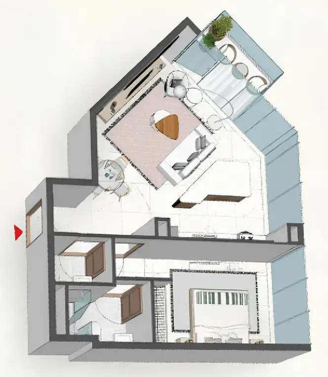 1 bedroom layout