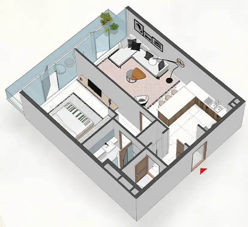 1 bedroom layout