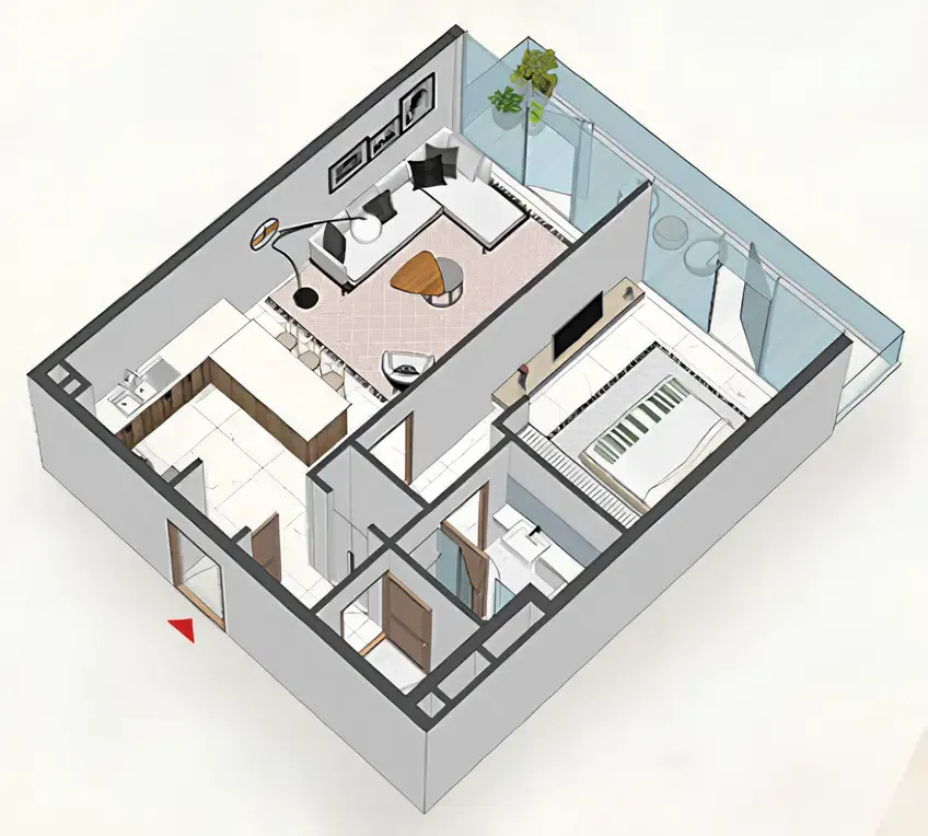 1 bedroom layout