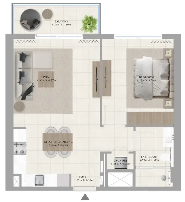 1 bedroom layout