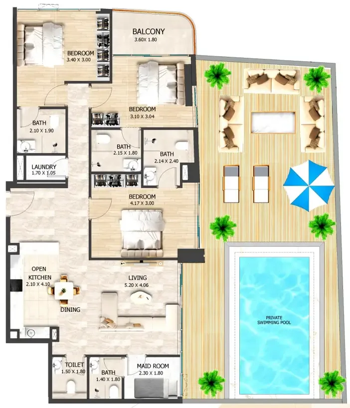 3 bedroom layout
