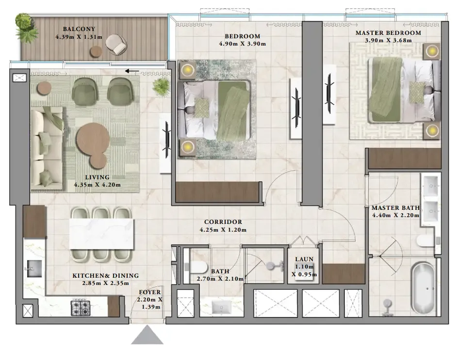 2 bedroom layout