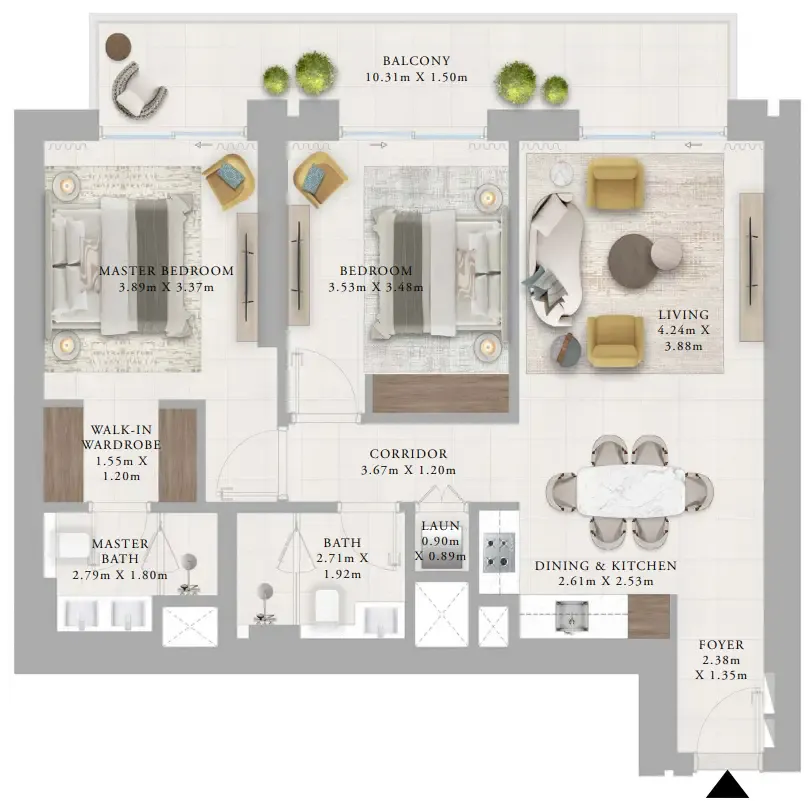 2 bedroom layout