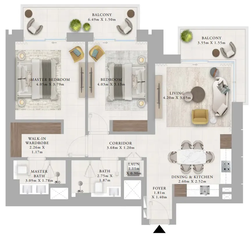 2 bedroom layout