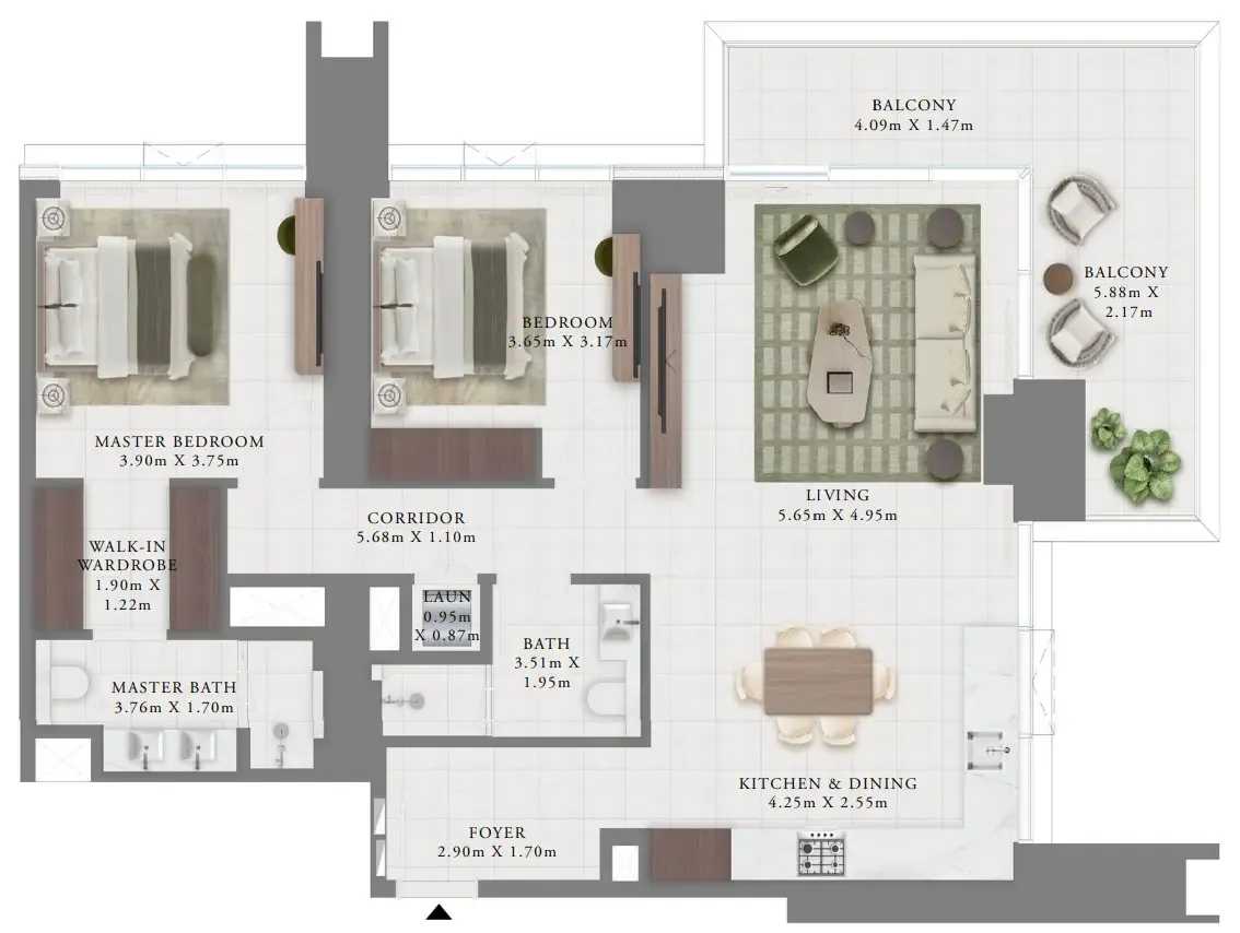 2 bedroom layout