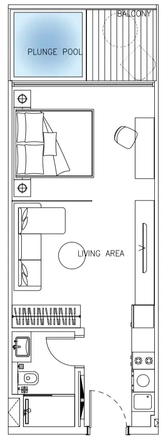 0 bedroom layout
