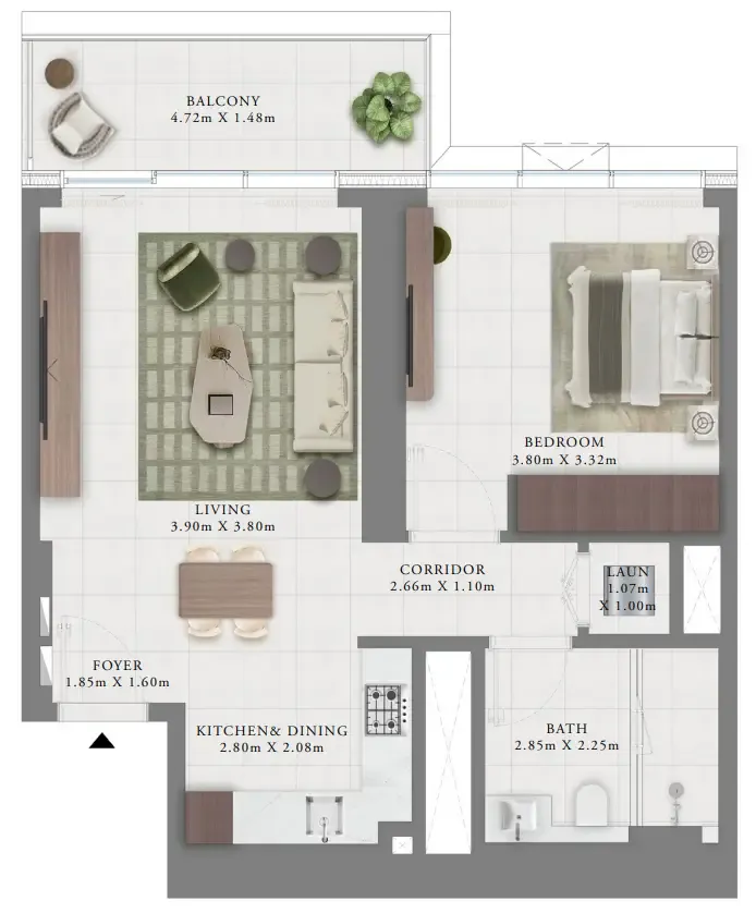 1 bedroom layout
