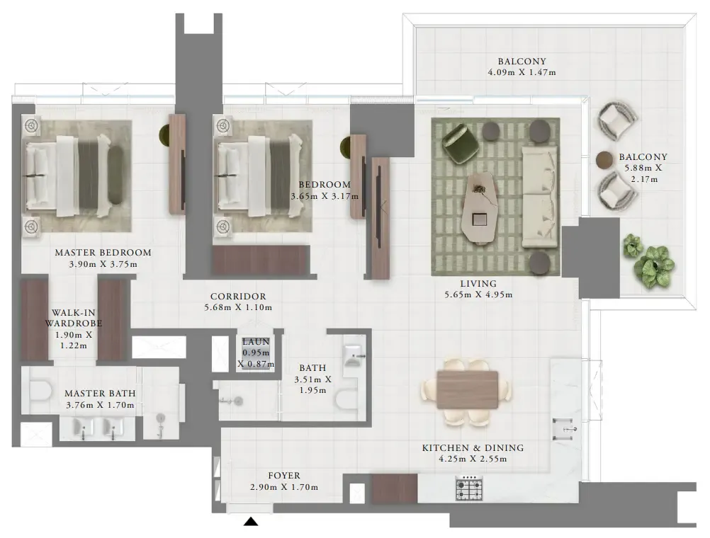 2 bedroom layout