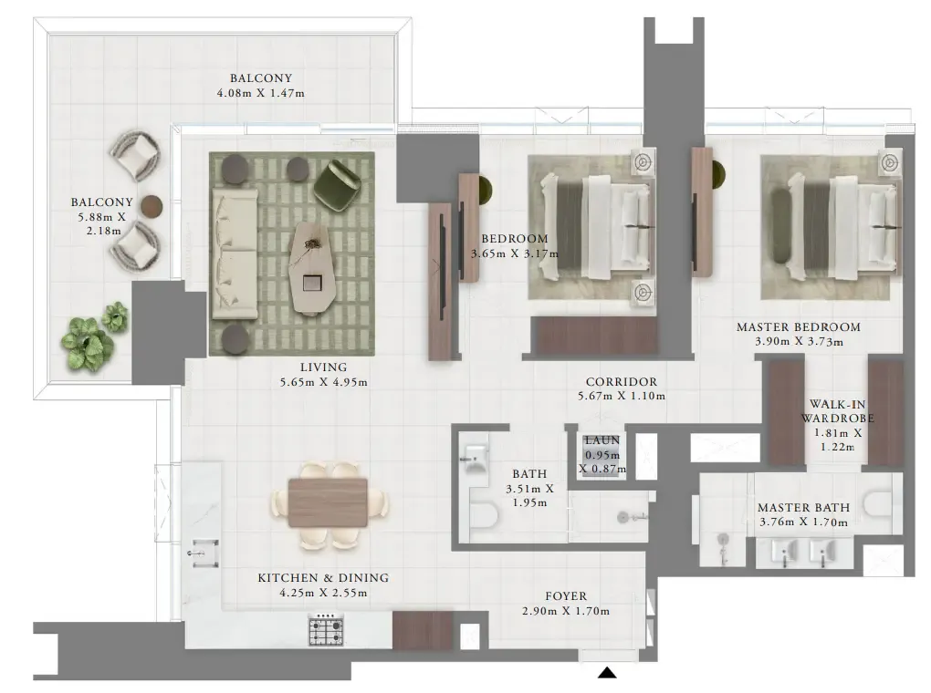 2 bedroom layout