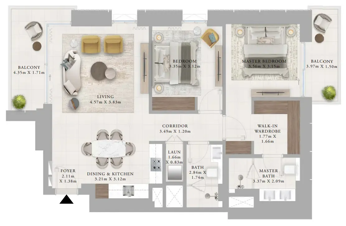 2 bedroom layout