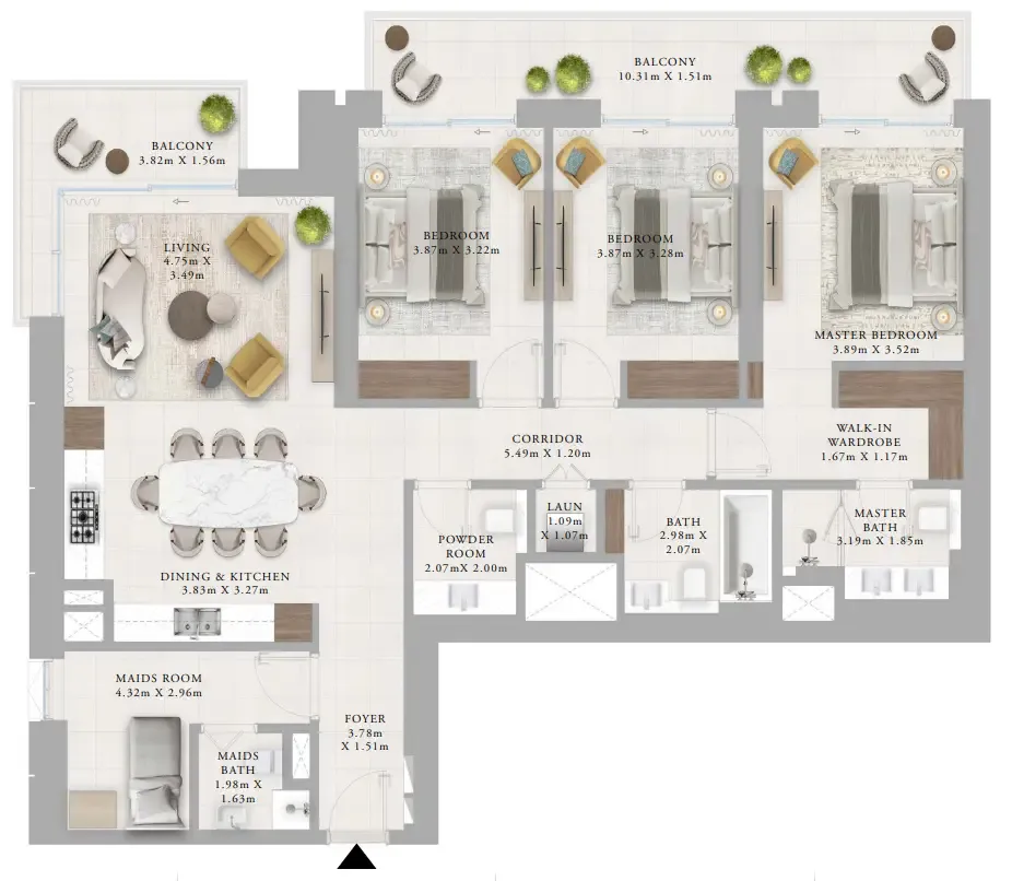 3 bedroom layout