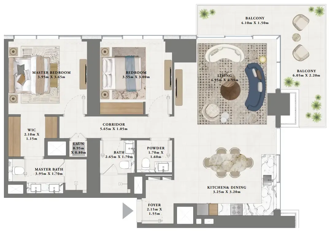 2 bedroom layout