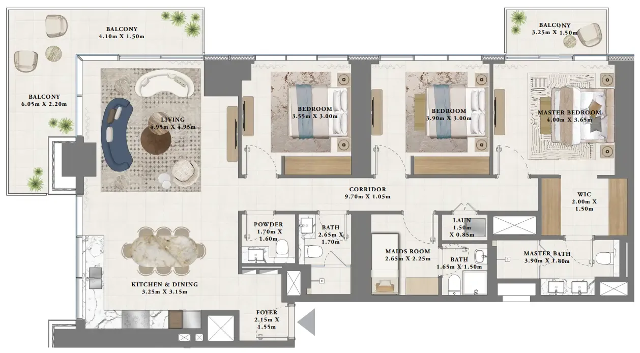 3 bedroom layout
