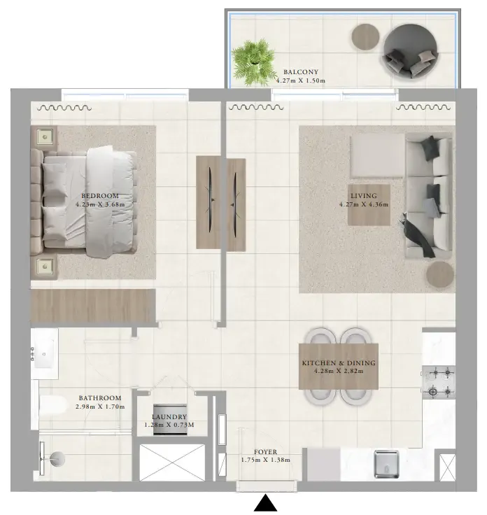 1 bedroom layout