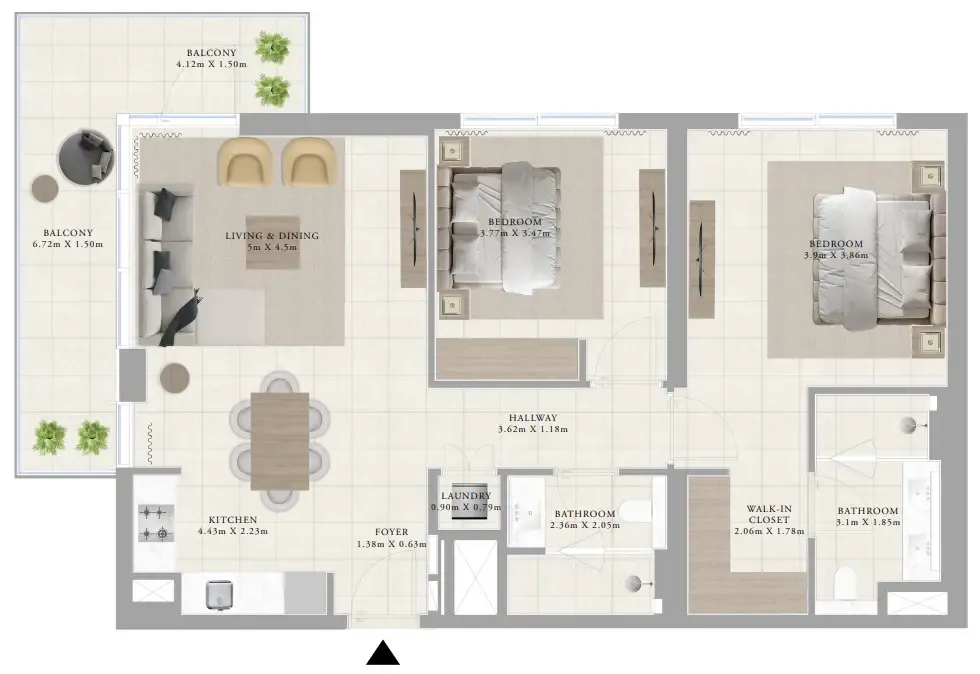2 bedroom layout