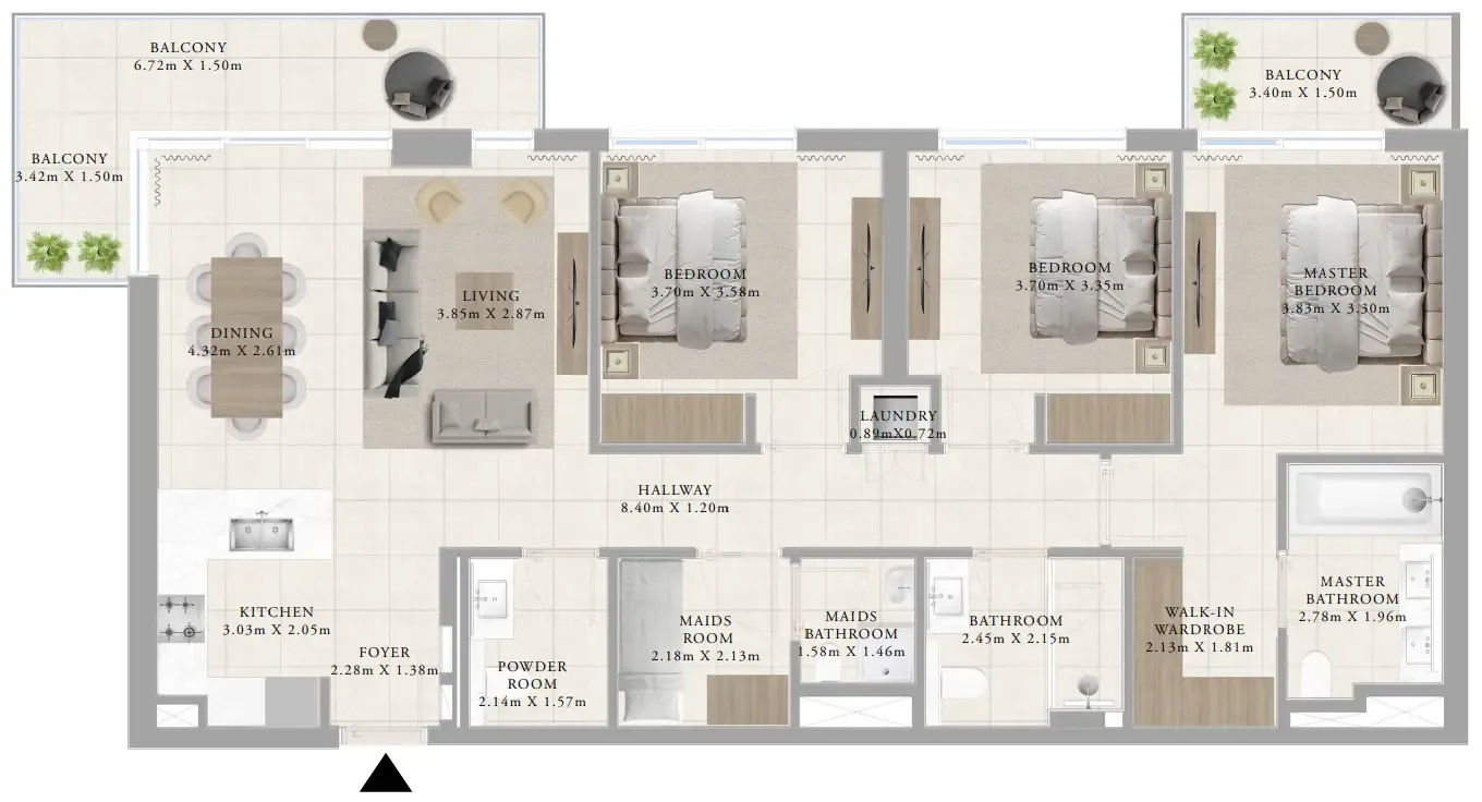 3 bedroom layout