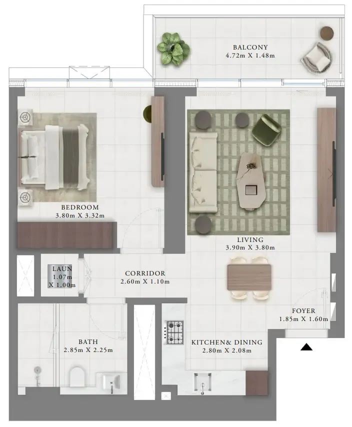 1 bedroom layout