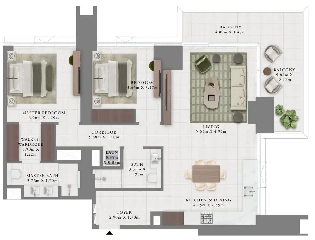 2 bedroom layout