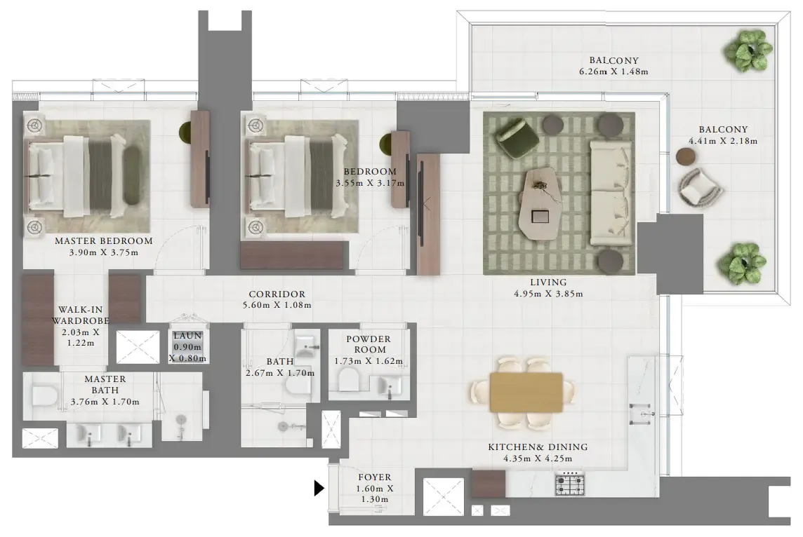 2 bedroom layout