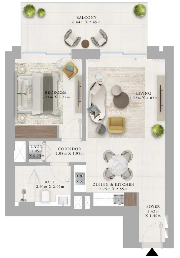 1 bedroom layout