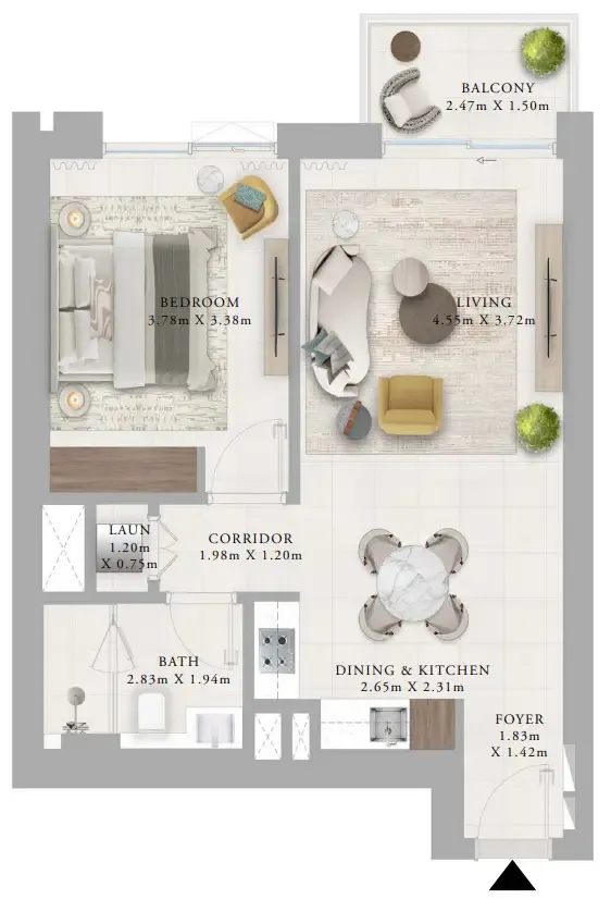 1 bedroom layout