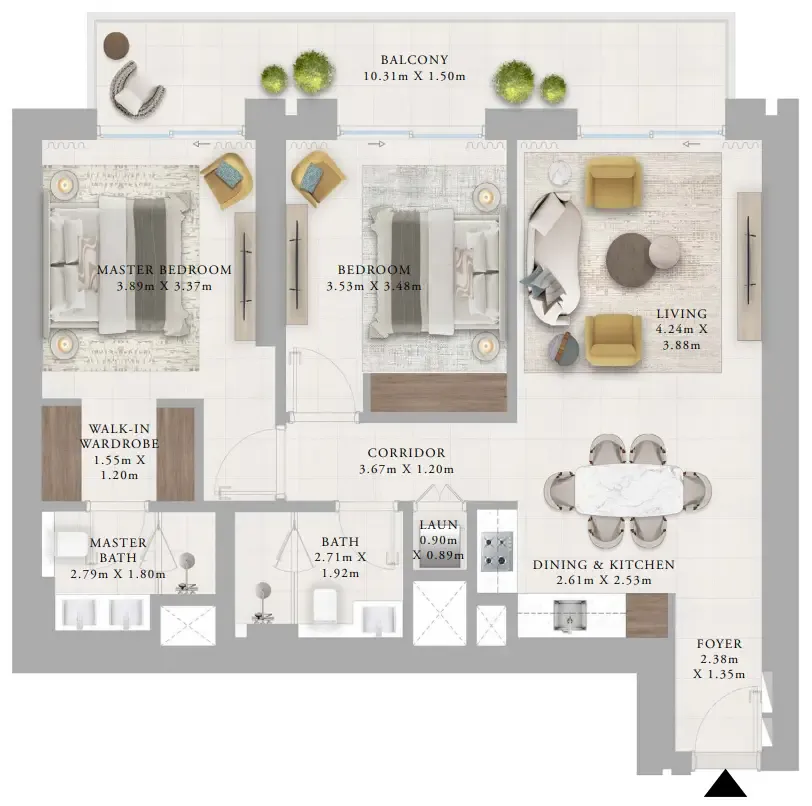 2 bedroom layout